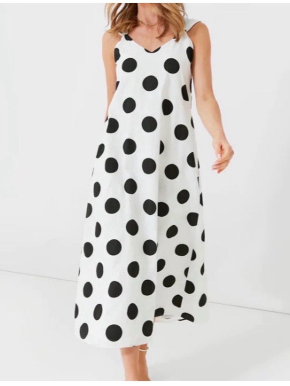 Pomander Place White Polka Dot Conrad Dress Size Small
